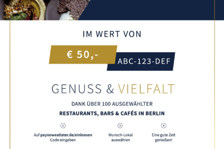 Restaurant-Geschenk-Gutschein  für Restaurant-Gutschein für Berlin