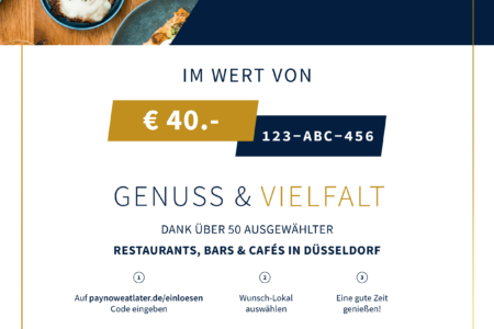 Restaurant-Geschenk-Gutschein  für Restaurant-Gutschein für Düsseldorf