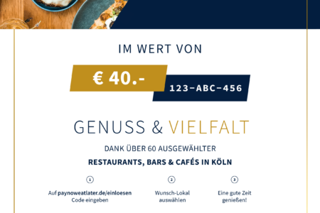Restaurant-Geschenk-Gutschein  für Restaurant-Gutschein für Köln