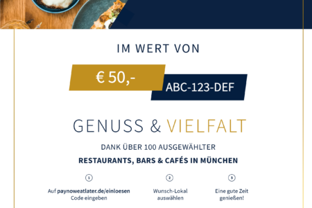 Restaurant-Geschenk-Gutschein  für Restaurant-Gutschein für München