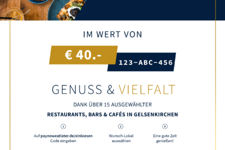 Restaurant-Geschenk-Gutschein  für Restaurant-Gutschein für Gelsenkirchen