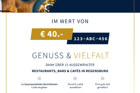 Restaurant-Geschenk-Gutschein  für Restaurant-Gutschein für Regensburg